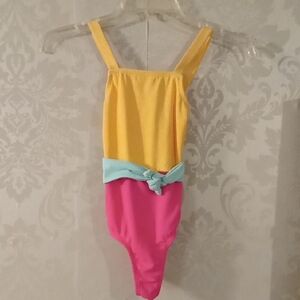 Wonder Nation Kids Swim One Piece - Yellow, Pink, and Blue